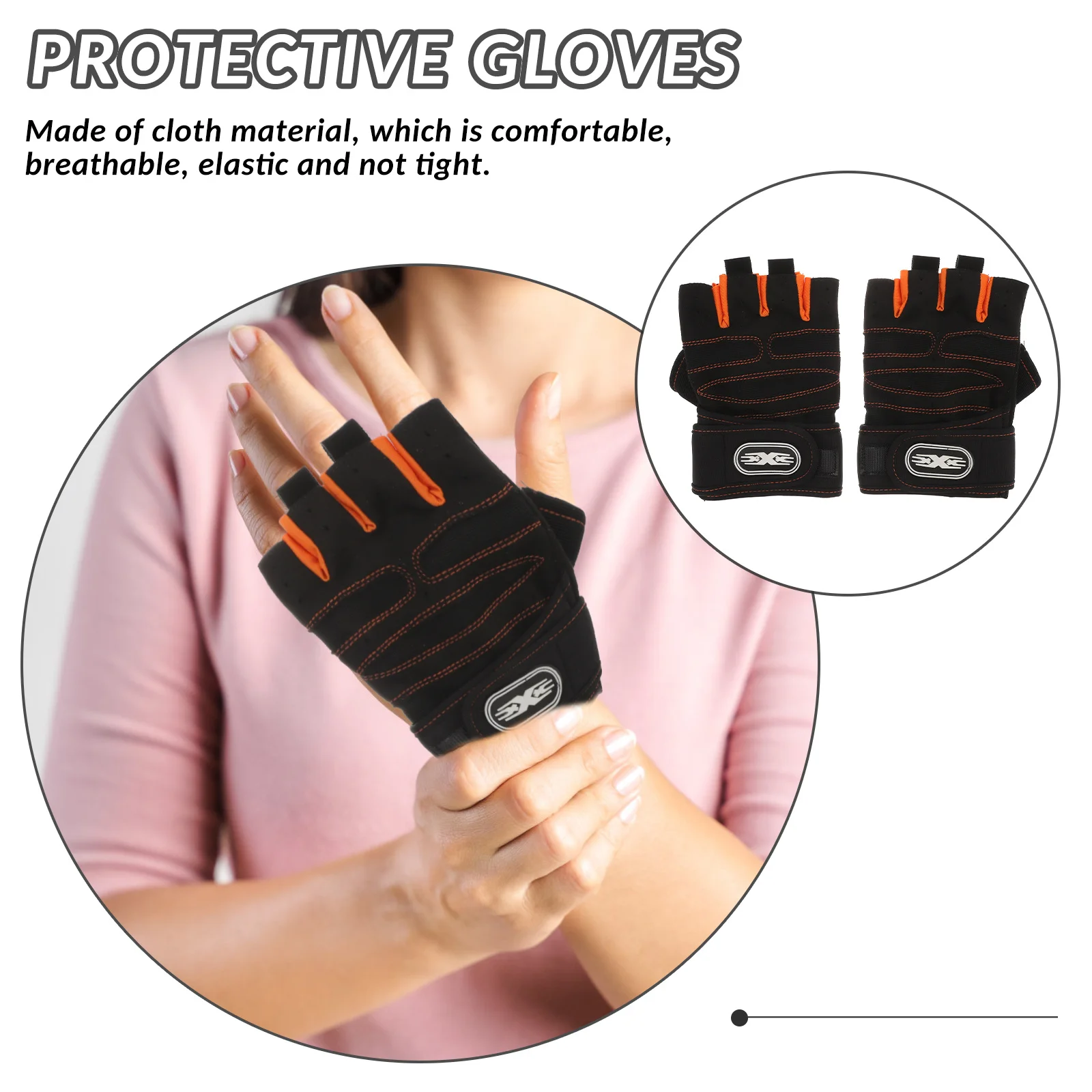 

1 Pair Sport Half-Finger Thickened Anti-Slip Fitness Riding Climbing Weight Lifting Workout Gloves Breathable Elastic Palm