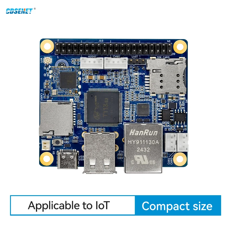Industrial Grade T113-S Single Board Computer CDSENT ECB31-PB1E8-I Series Linux Raspberry Pi 3A Support Gigabit Wi-Fi5 4G ARM