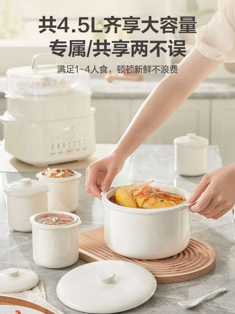 220V Versatile Electric Ceramic Stewpot for Soup, Bird's Nest and Congee