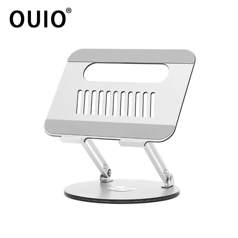 OUIO Heat Dissipation Laptop Stand 360° Rotatable Notebook Holder Liftable Aluminum Stand Compatible With 9.7-17.3 Inch Laptop