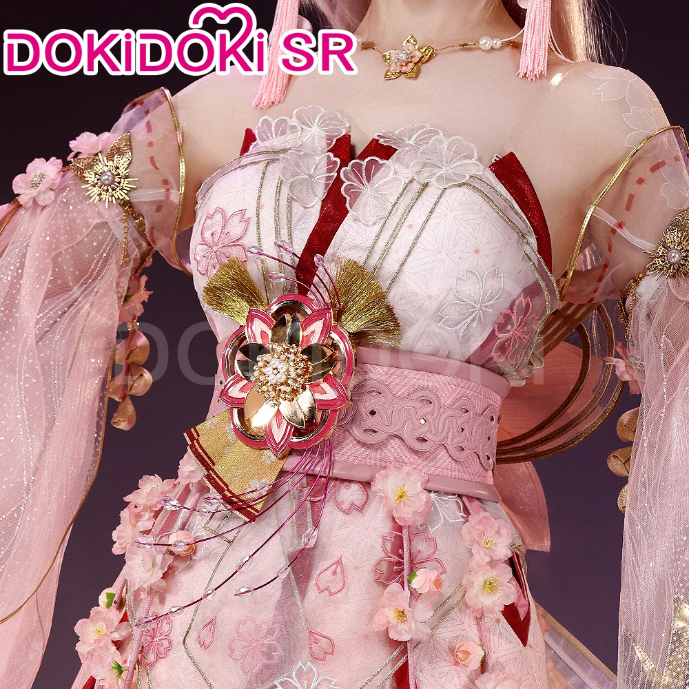 Tsuchimikado Kurumi Cosplay Costume Game NARAKA: BLADEPOINT DokiDoki-SR Tsuchimikado Kurumi Sakura Angel Pink Wig