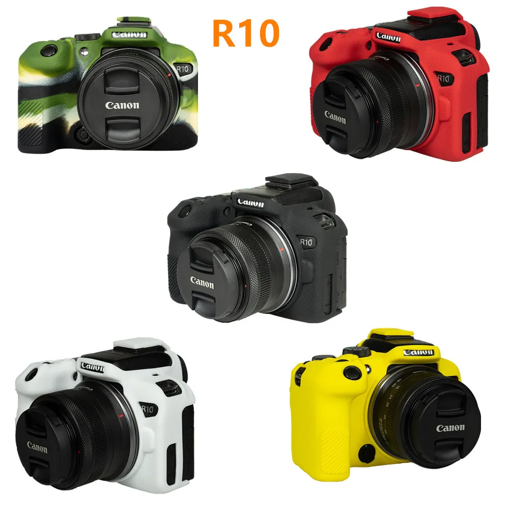R7 R10 R3 Đầu Họa Tiết Cao Su Silicone Thân Bao Da Bảo Vệ Khung Da Dành Cho Canon EOS R3 R7 R10 Camera