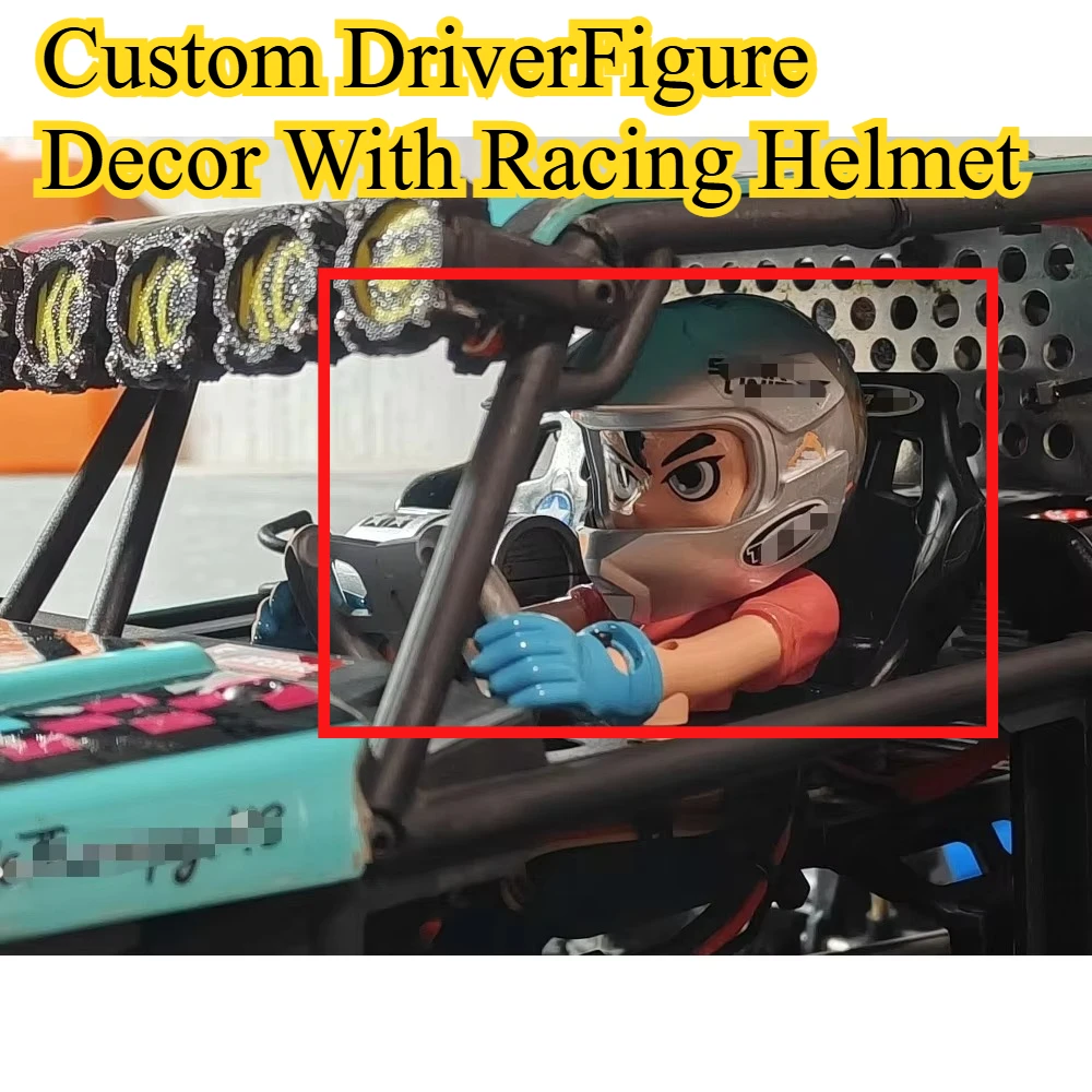 Upgrade RC Crawler Decorative Driver Figurine Equipped With Racing Helmet For 1/10 VP VS4 10 Phoenix H10 custom size Parts