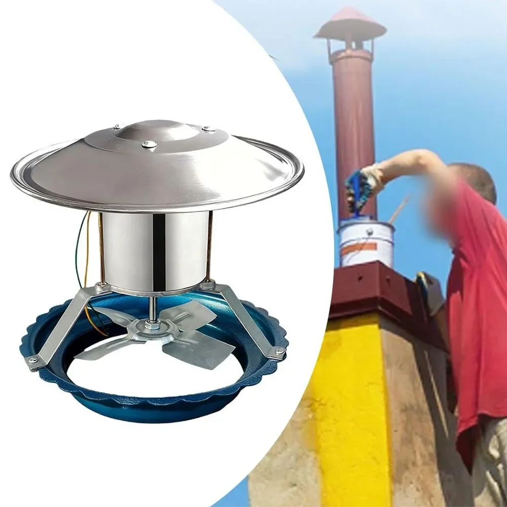 Chimney Smoke Exhaust Fan Pure Copper Motor Capacitor Start Stainless Steel  Stove Chimney Draft Inducer Ventilation Equipment