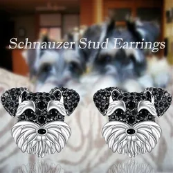 1Pair Cute Schnauzer Earrings Exquisite Women's Cartoon Pet Dog Memorial Jewelry Accessories Dog Lovers Perfect Holiday Gifts
