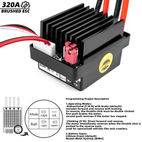 RC 550 ब्रश्ड मोटर 12T-55T ESC 320A स्पीड कंट्रोल कॉम्बिनेशन सेट क्लाइम्ब ड्रिफ्ट रेसिंग वाटरप्रूफ 1/10 RC क्रॉलर कार/बोट के लिए 6 best sales ब्रश मोटर - №1