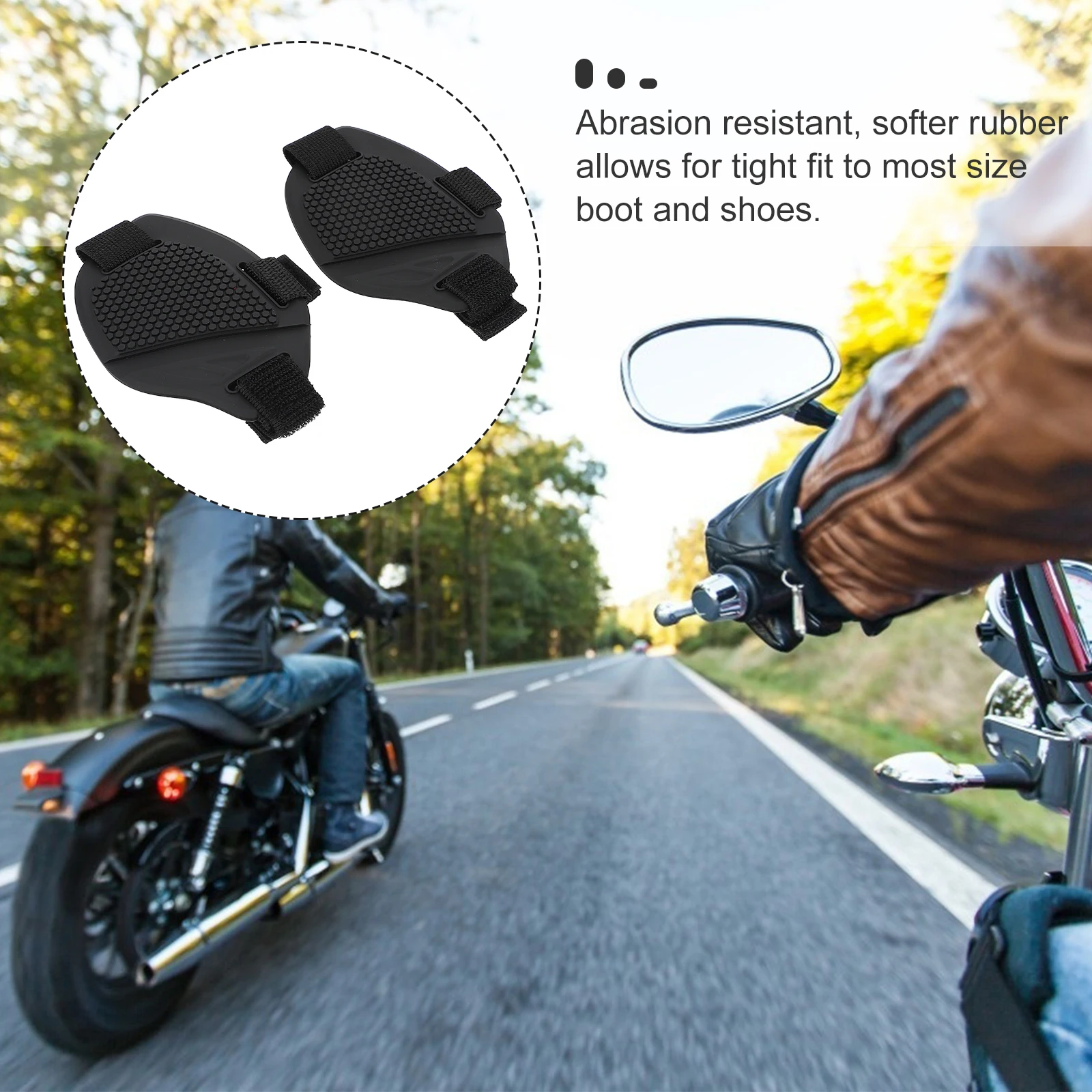 

2pcs Shift Rubber Motorcycle Gear Change Protector Soft Rubber Black Color Men Biker Boot Cover Half Shoe Cover