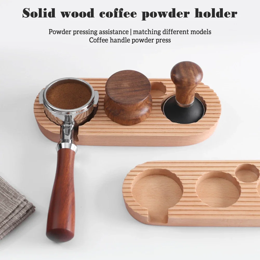 

DIY Coffee Tamping Stand Practical Tamping Station Tools Multipurpose Non-slip Wooden Tamper Base