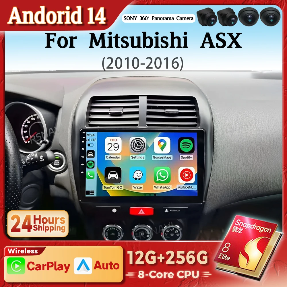 

Android 14 Carplay Auto 2K Screen Car Radio Multimedia BT Player For Mitsubishi ASX 1 2010 2011 - 2016 Autoradio Stereo Qualcomm