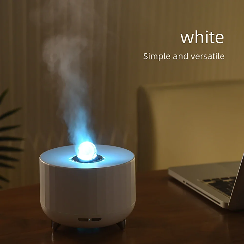 2024 New Simulated Flame Aroma Diffuser Essential Oils Air Humidifier Diffuser with 7 Colorful Lights Remote Control for Home