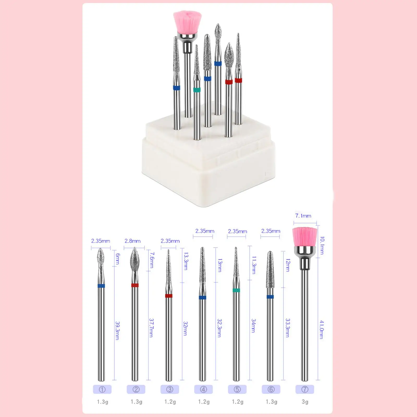 7-delige nagelset manicure pedicure nail art tools nagelvijlbits voor