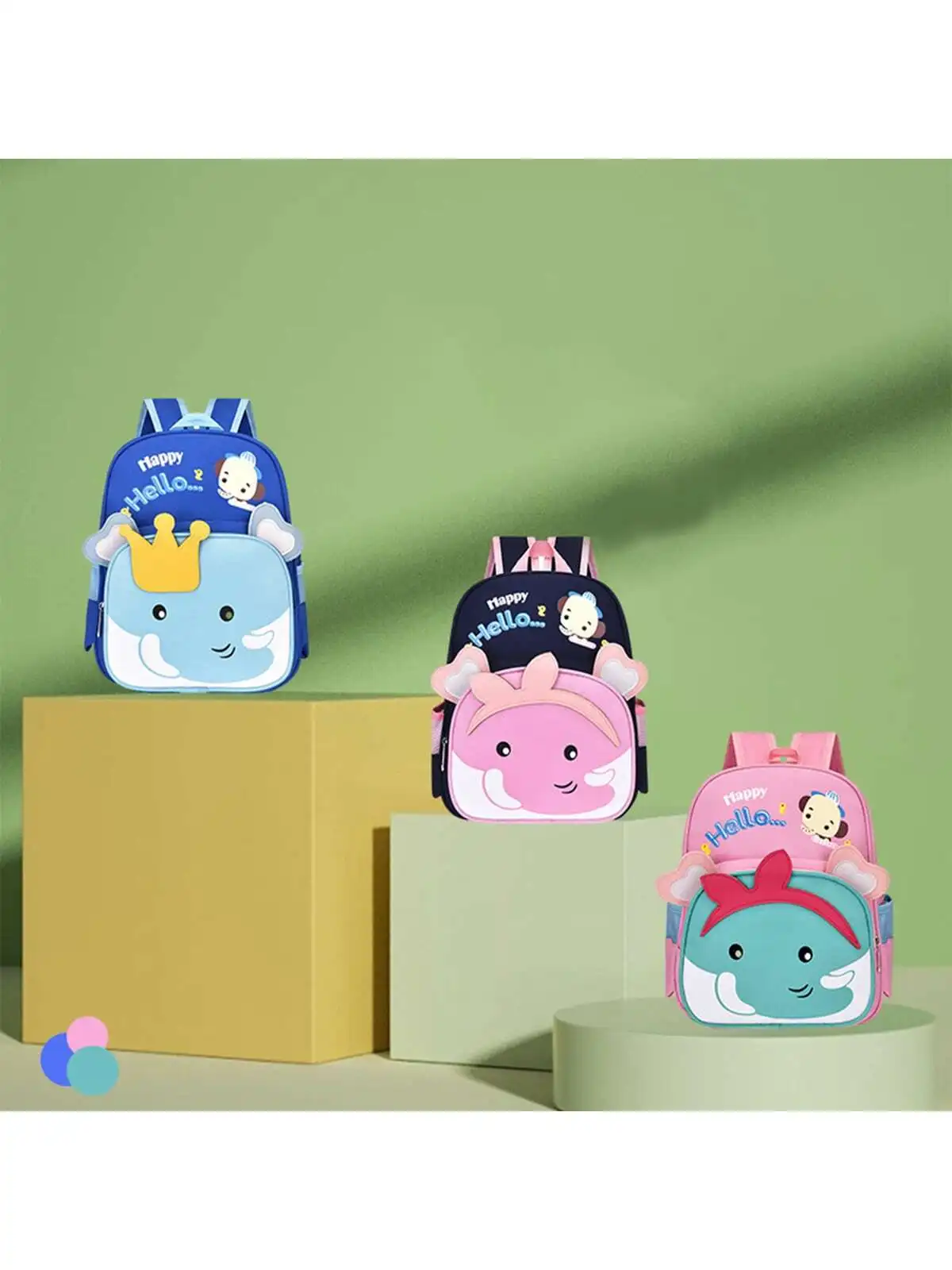 New cartoon baby elephant backpack trend cute style schoolbag portable kindergarten backpack