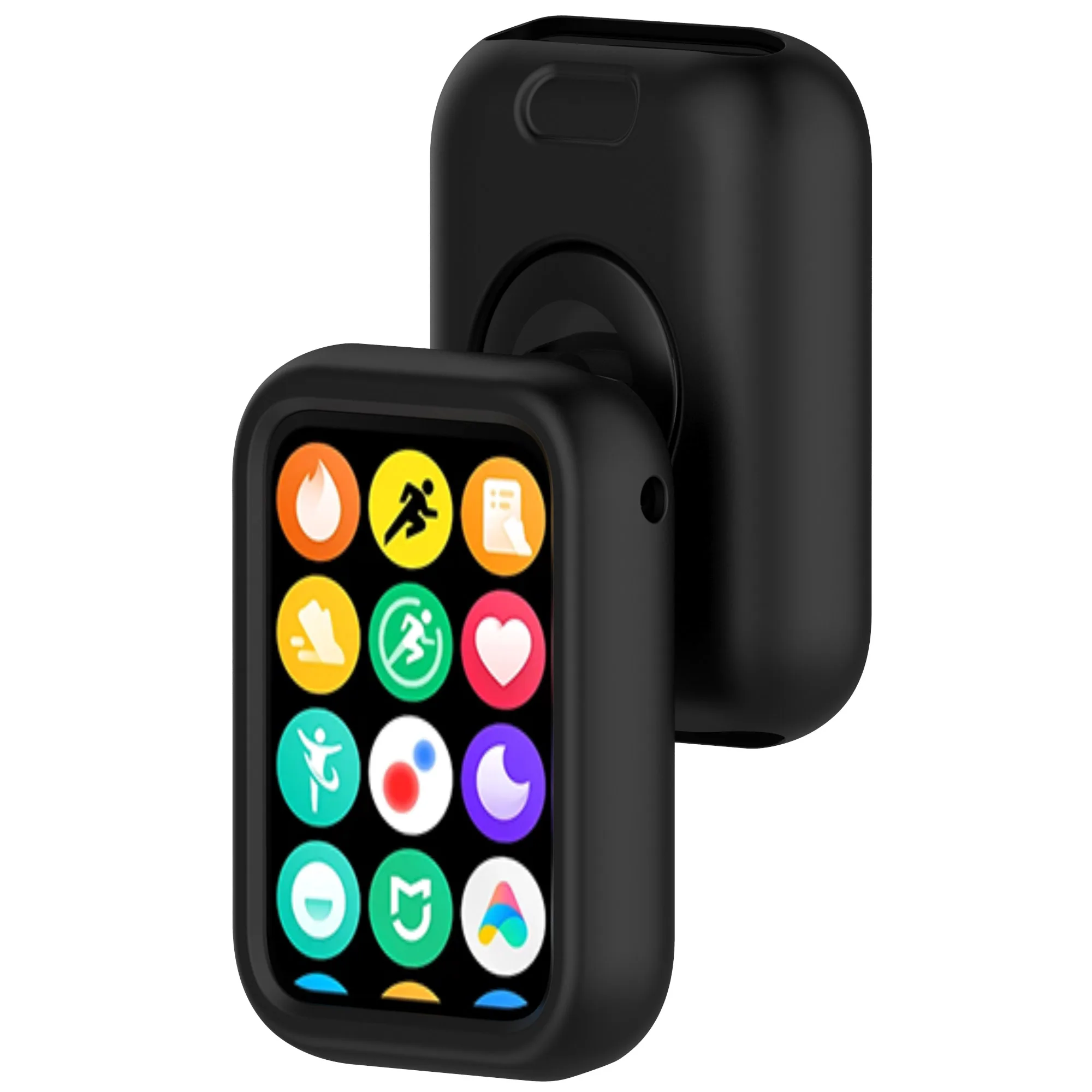 لساعة Xiaomi Smart Band 8 Pro، حزام سيليكون مضاد للخدش مع حافظة - أسود #2