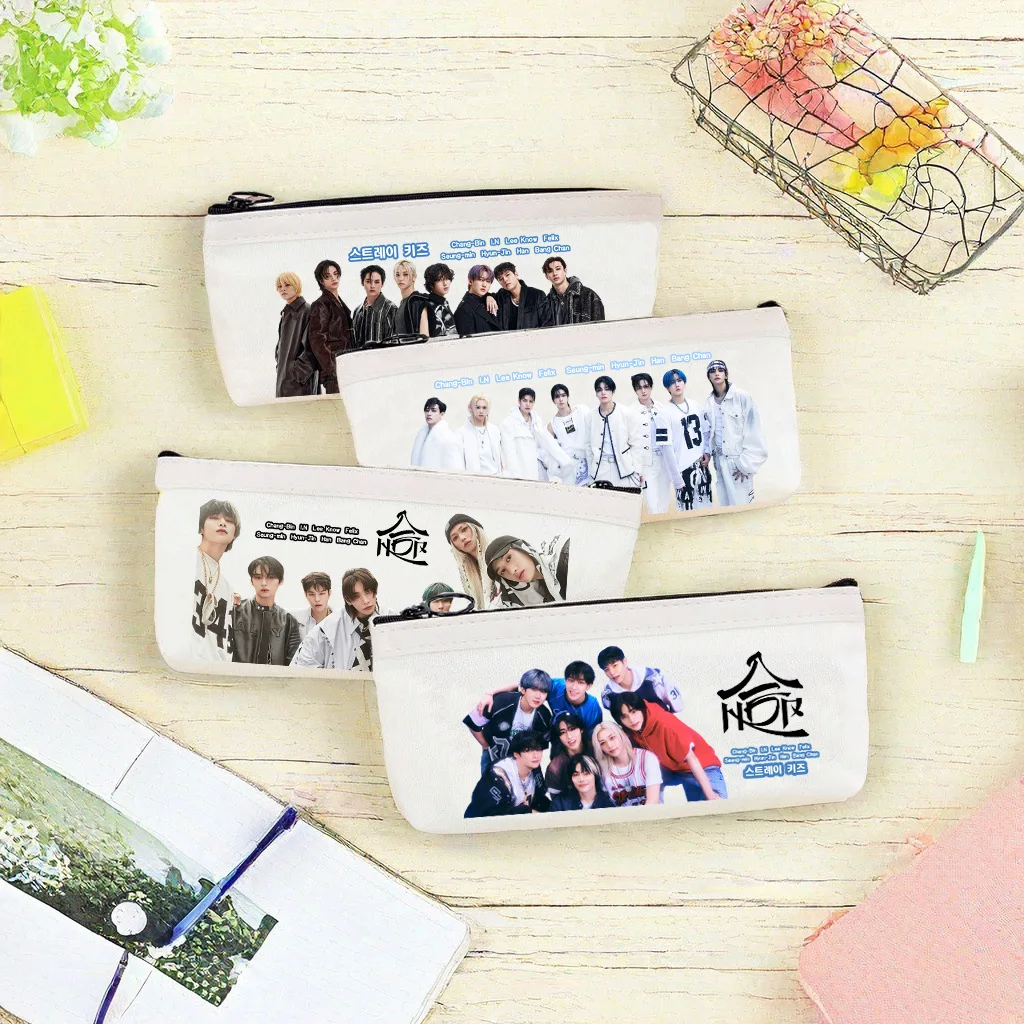 

Stray Kids Hop Series Large Capacity Pencil Case Fabric Stationery Bag Felix Hyunjin Pen Storage Pouch For School Office Daily