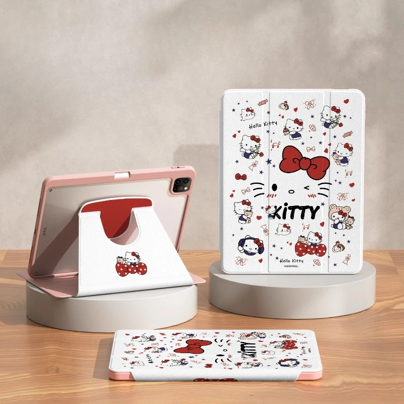 

Чехол Hello Kitty для iPad Funda ipad 8/9/10/11 10,2 дюйма A16 11 дюймов Защитный чехол Air 4 5 10,9 дюйма M3 Pro4 5 6 12,9 дюйма M4 Чехол для планшета
