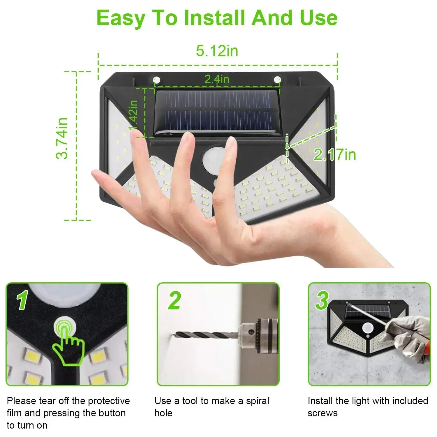 Solar Human Body Sensor Light Outdoor Garden Street Light Household Garden Waterproof Outdoor Energy-saving Led Wall Light