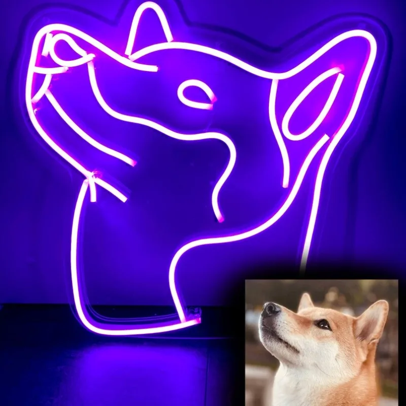 Custom Pets Neon Sign, Luz LED, Seu Cão, Quarto, Quarto de Lar, Pet Shop, Decoração de Parede, Texto