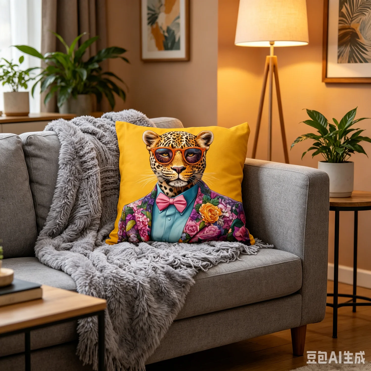 Funny Bold Decorative Sofa Pillowcase Leopard Meme Animal Funny Pillow Cover Cartoon DoubleSide Print Square Cushion Cover Decor