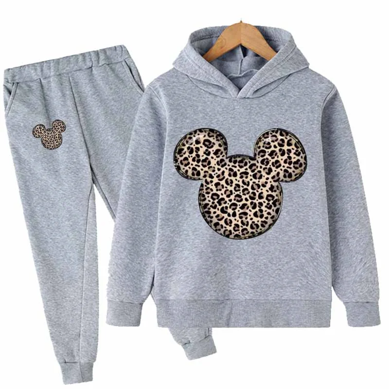 

Baby Boys Girls Outfits Children Sets Long Sleeves Sweatshirts Mickey Minnie Mouse Hoodies Pants Set 3-14 Years Kids Street Wear