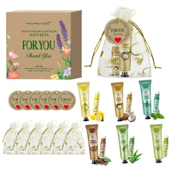 6 sets/box wedding companion gift set, hand cream set lip balm set, love thank you card and love gauze bag, party gift distribut