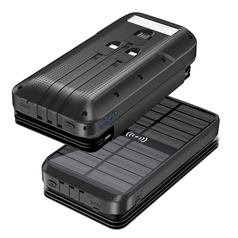 

Беспроводной аккумулятор на солнечной батарее, 43800 мАч, водонепроницаемый, PD20 Вт, внешний аккумулятор с быстрой зарядкой для iPhone 17, внешний аккумулятор Samsung