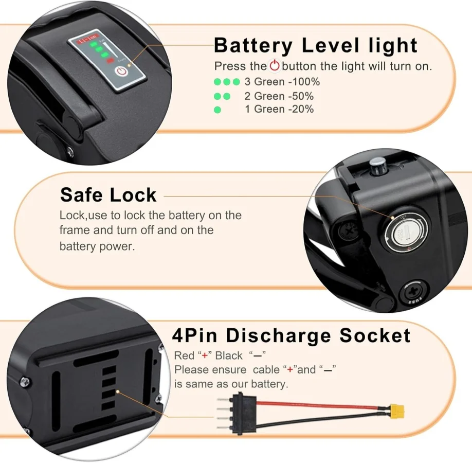 for 48v SilverFish Lithium ion ebike Battery Pack 13Ah 20ah  Replacement folding electric bike Akku for 500W 1000W Beach Cruiser