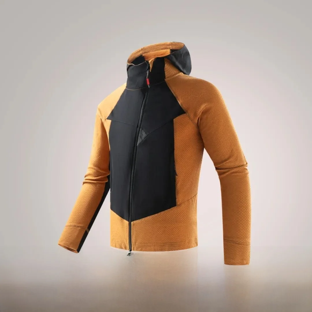 

Одежда для скалолазания на открытом воздухе, куртка-стойка из полиэфирного волокна Qui Dry Long Sve, спортивное пальто с капюшоном и застежкой-молнией