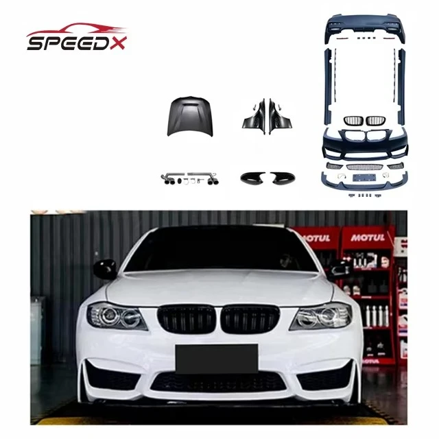 

For 3 Series 09-12 E90 Lci Upgrade M4 BodyKit Front Rear Bumper Front Grille Hood Fender