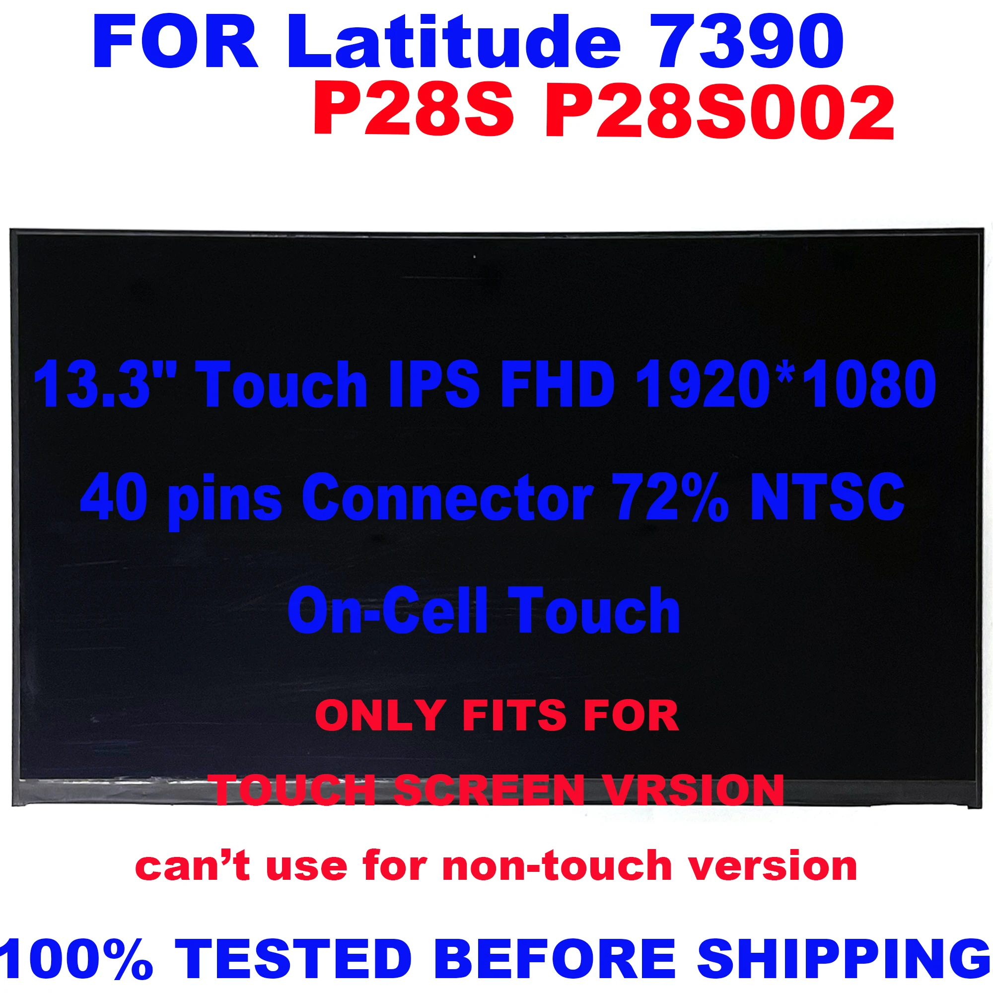 Imagem -02 - Lcd Touch Screen Substituição do Painel de Exibição Fhd 600 n3 B133hak01.4 Lp133wf6-spk1 Dell Latitude 7380 7390 P28s P28s002