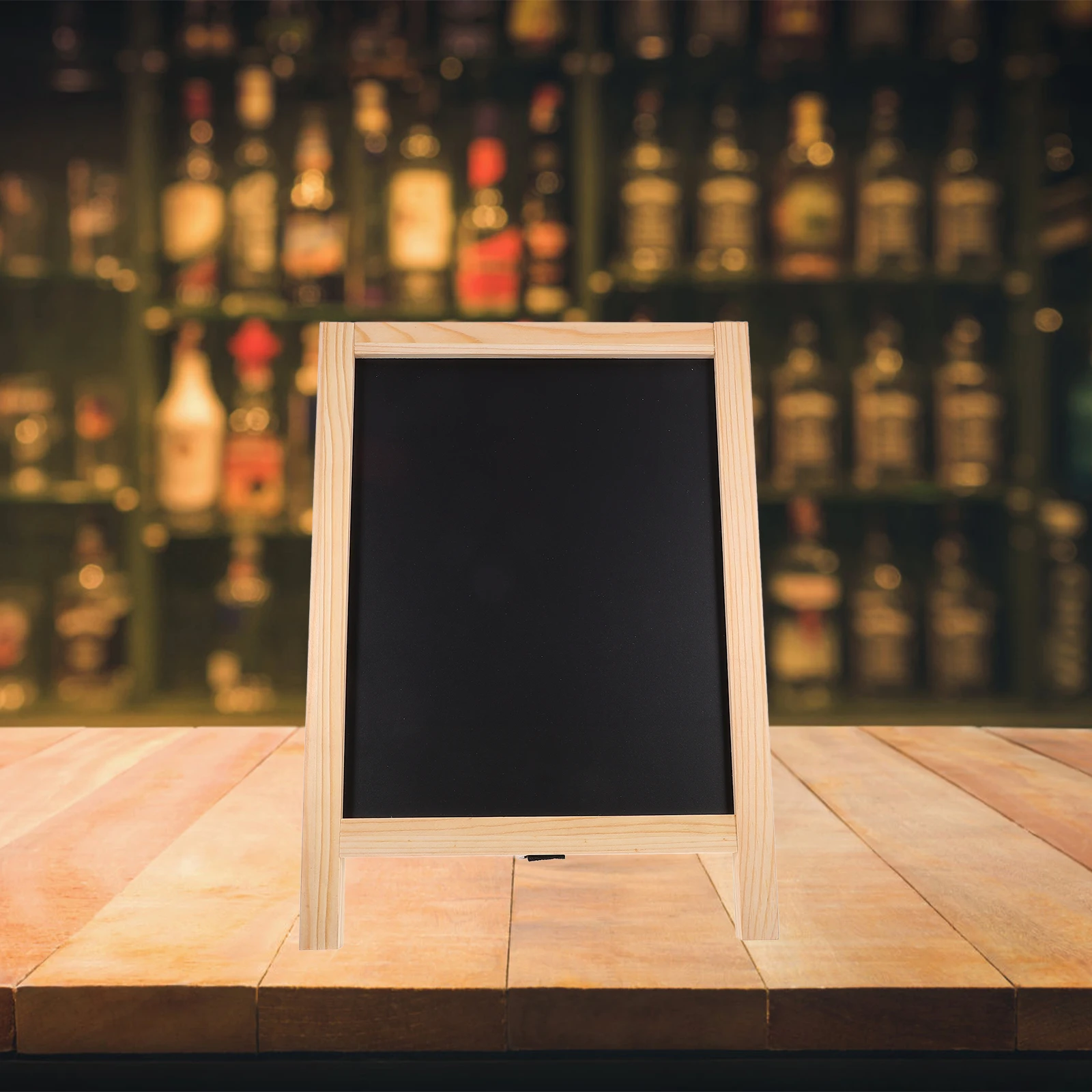 

Lightweight Desktop Chalkboard Wood Board Signs Small Versatile Message and Advertising Display Board