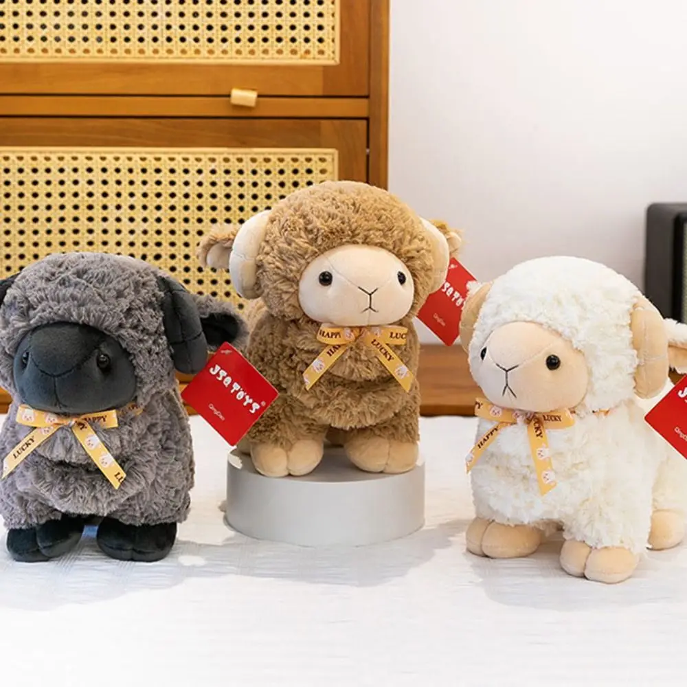 Giocattoli per bambole in cotone PP bambola di peluche di capra in piedi 23 cm peluche di pecora farcita giocattoli adorabili morbidi portachiavi di capra per bambini