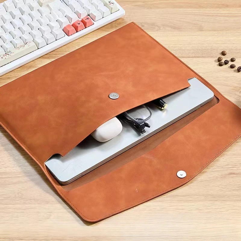 1pc, A4 Leather Document Storage Bag Briefcase Simple and Retro Single-layer Thick and Waterproof Large Capacity Business Bag