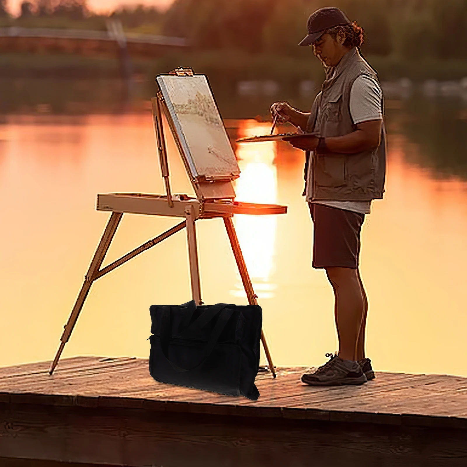 

Portable Art Portfolio Bag Sketchpad Drawing Board Canvas Travel Large Capacity Lightweight Wear-resistant Painting Tool Storage
