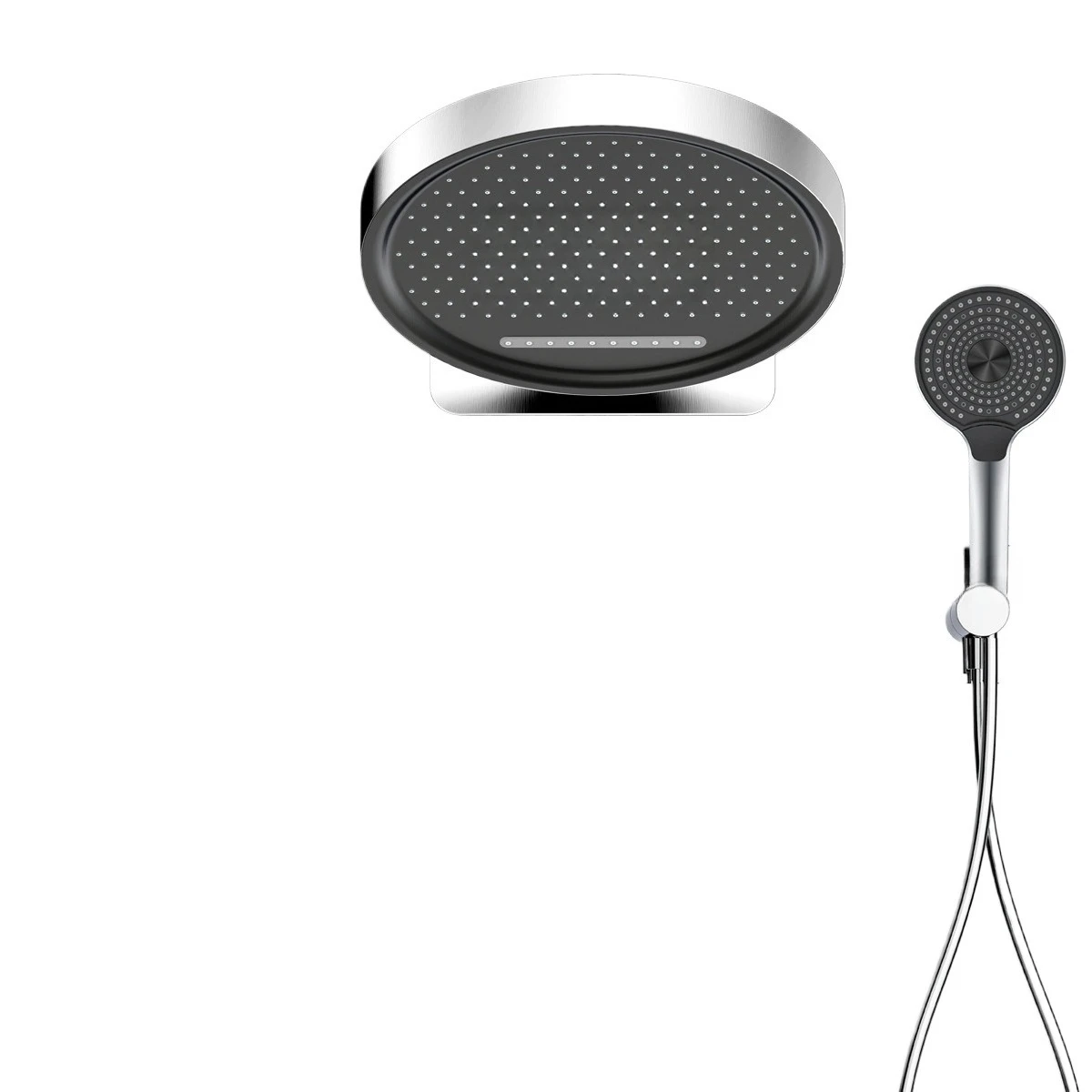 

shower set Constant temperature, all copper embedded wall Pre-buried, gun gray mirror rain