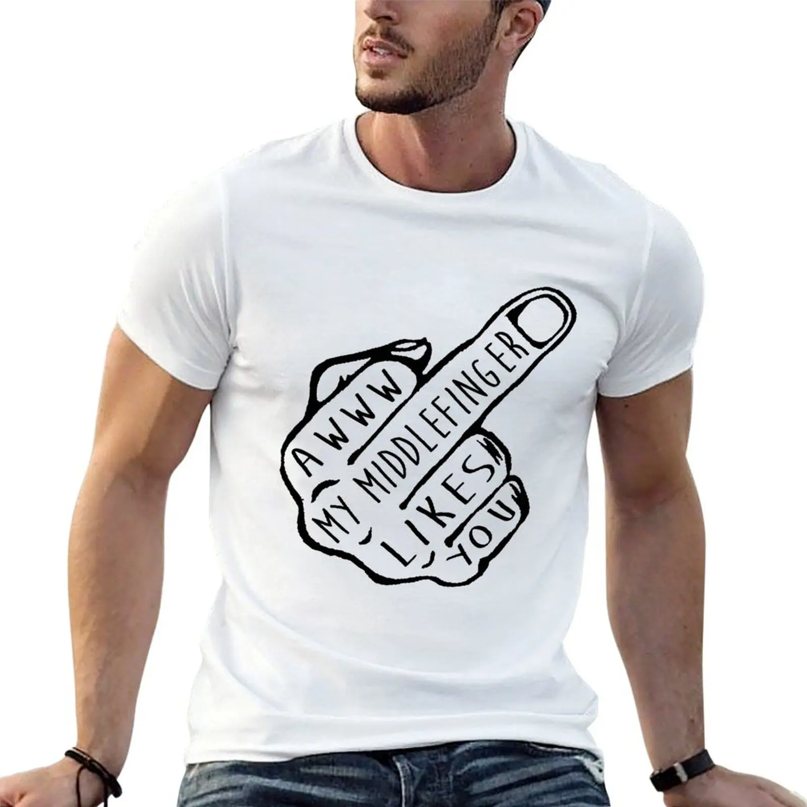 Middle Finger T-Shirt summer clothes luxury designer mens graphic t-shirts