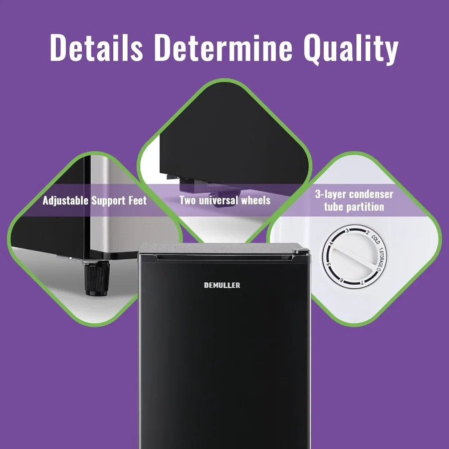 Congelatore verticale compatto con controllo della temperatura a 7 velocità per la cucina di casa, l'ufficio e l'appartamento Mini 3,2 piedi cubi, porta d'ingresso F