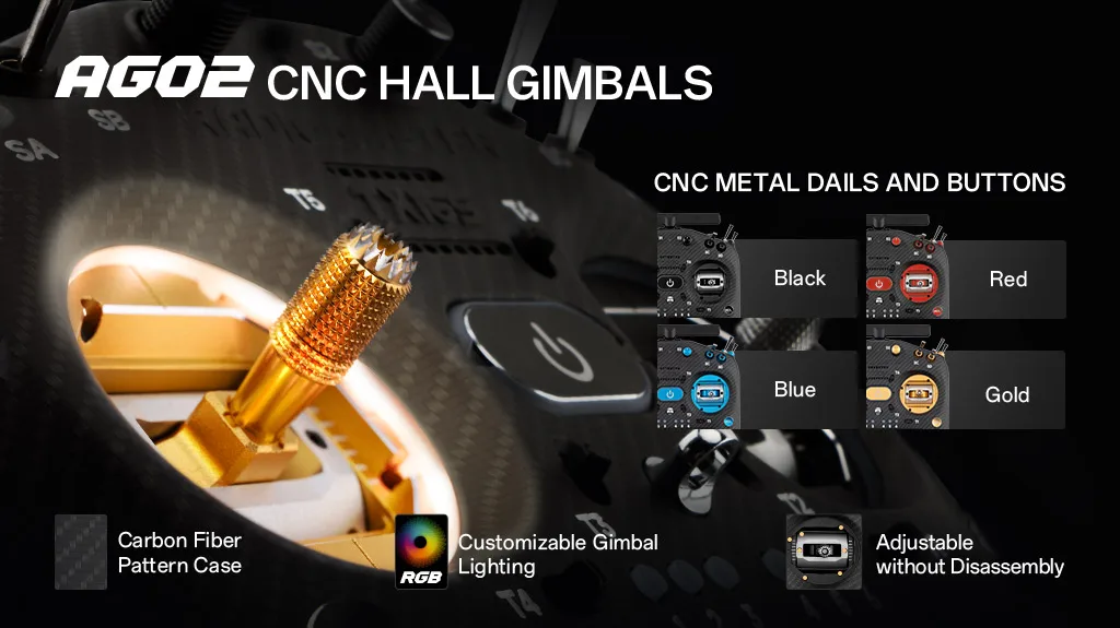 RadioMaster TX16S MK3 MAX 16CH 2,4GHz 900MHz AG02 CNC Hall Gimbal 5 Zoll IPS Touchscreen EdgeTX ExpressLRS Funksteuerung – Detail 6