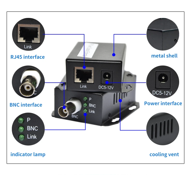 Imagem -06 - Conversor Ethernet para Câmera Cctv Rede para Extensor Coaxial Transferência do Cabo Net Transmissão para Linha Coaxial 500m