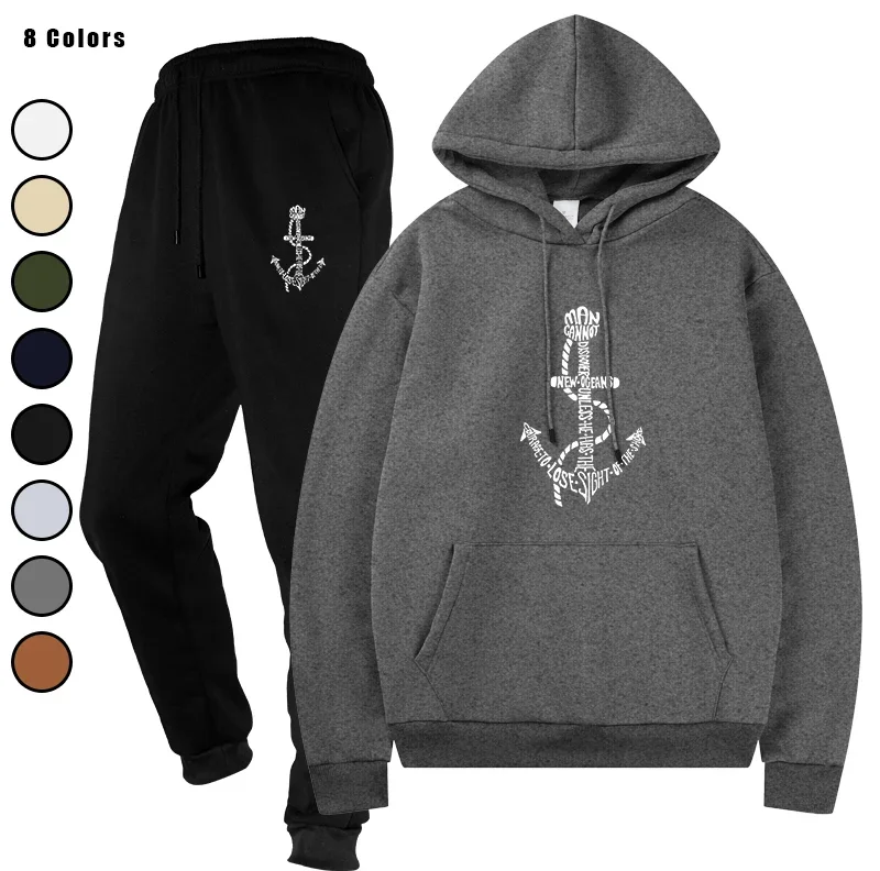 

Men's Tracksuit Male Streetwear Sportswear Set Top and Pants Casual Two - Piece Sweat Suit Sporting Suits