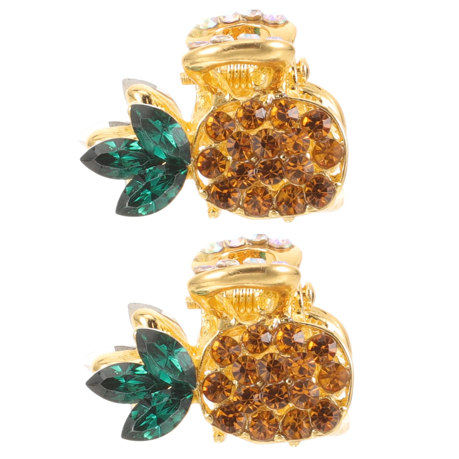 

2Pcs Alloy Hairpin Clips Durable Women Girl Accessories Pineapple Decor Fruit Barrettes Metal Pins Small Hair Tools