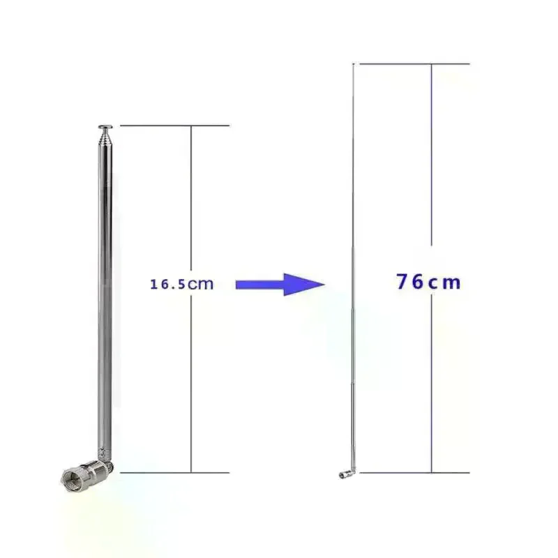 4/5Pcs AV Stereo Receiver Amplifier Rod Antenna 3.5mm Adapter FM Radio Antenna Telescopic Screw F Type Male Plug Connector