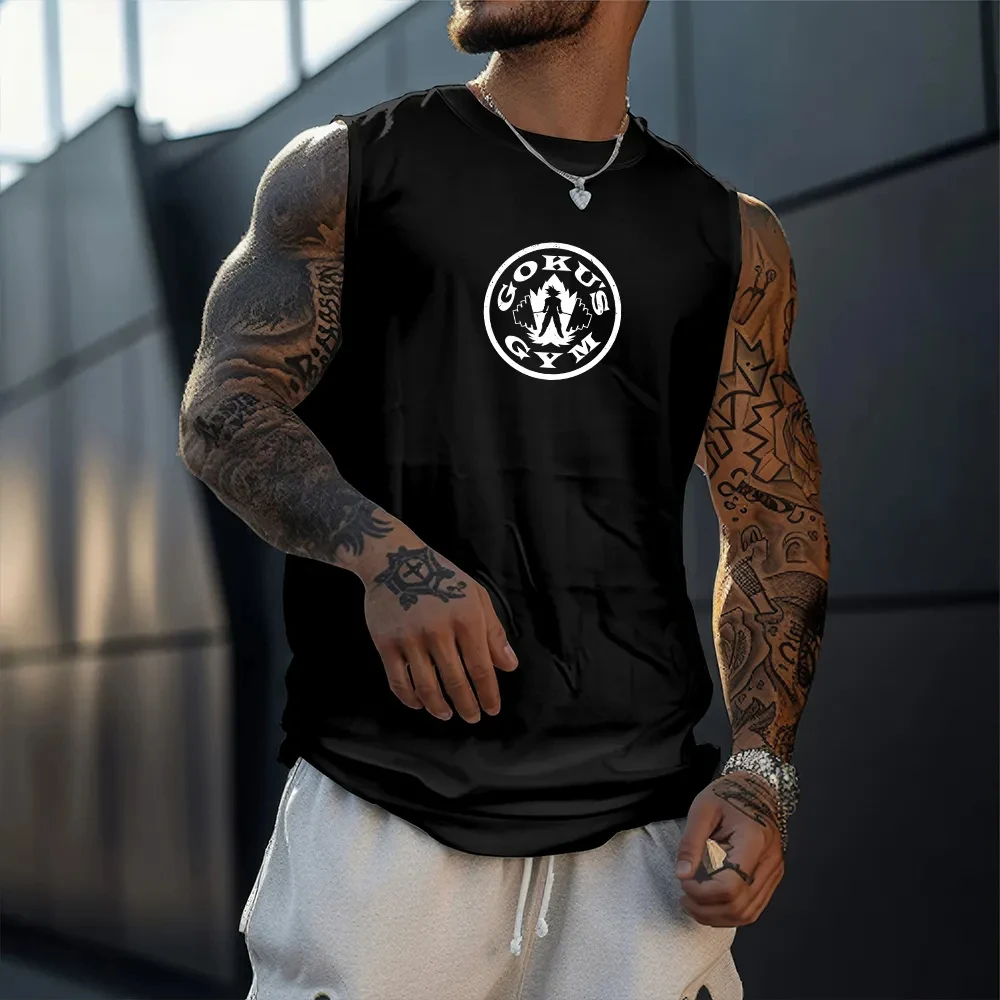 قميص رجالي أسود بدون أكمام مع كلمات تحفيزية طباعة خلفية 10 حظ 20 مهارة 15 قوة الإرادة 50 ألم 100 سبب قطن