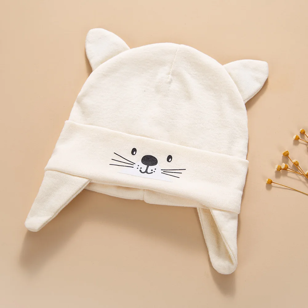 Cotton Baby Boys Girls Turban Hats for 0-2 Years Old Newborn Infant Super Soft Beanies Cute Cat Style Bonnets Kids Headwraps - view 6