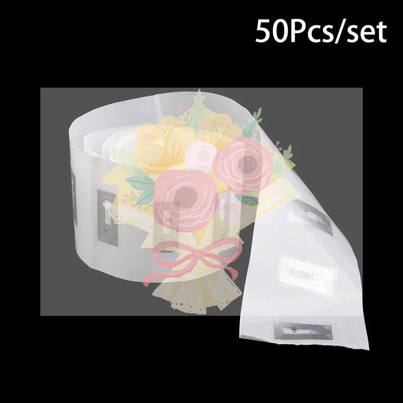 

NFC Sticker Chip Ntag213 50Pcs 13 56MHz Wet Inlay Tag 11x21MM Label for Event Registration System Integration