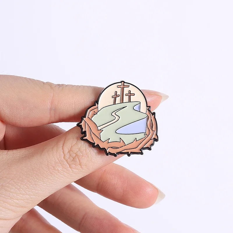 Creative Cross Badge Brooch Pins Connect To God WiFi Password: PRAYER Letters Enamel Lapel Pin Accessory On Backpack Clothing Or