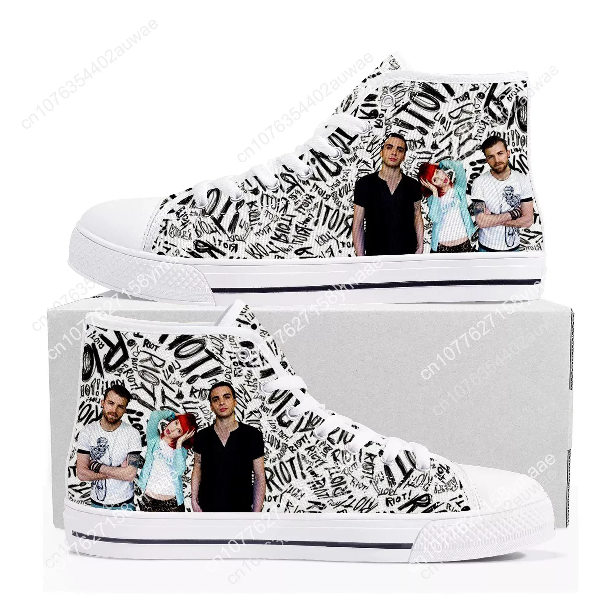 Paramore Rock Band Pop High Top High Quality Sneakers Men Women Teenager Canvas Sneaker Casual Couple Shoes Custom Shoe White