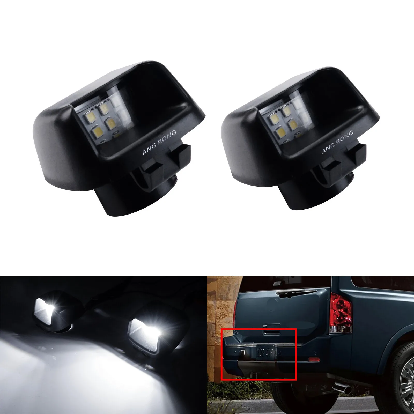 1 Pair Canbus LED License Plate Light White For Nissan Frontier Navara Armada Titan Xterra Equator Licence Number Plate Light