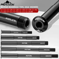 MOTSUV MTB Road Bike Thru Axle Front Fork Shaft Skewers M12x1.5/ 12x142/148 Bicycle Quick Release Skewer Wheel Accessories Parts