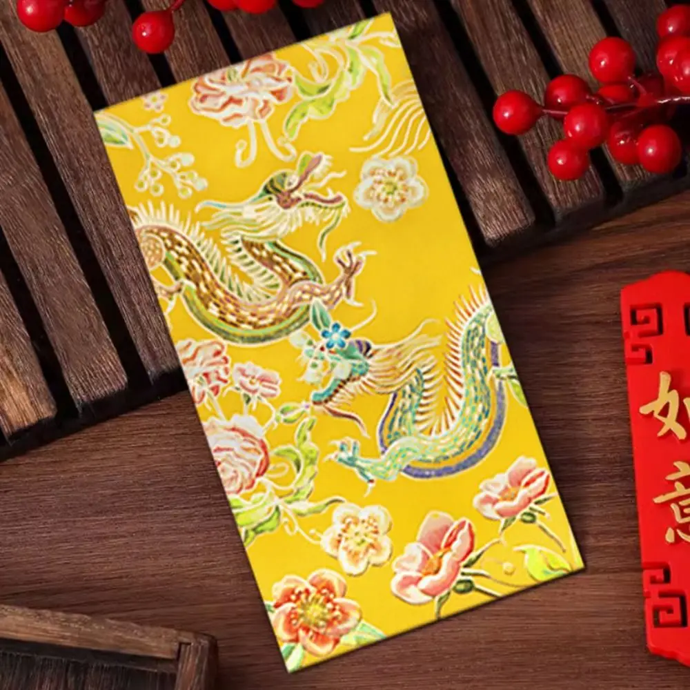 6PCS Chinese Style New Year Red Envelope Vintage HongBao Luck Money Envelopes Best Wish Red Pocket Money Pocket Spring Festival