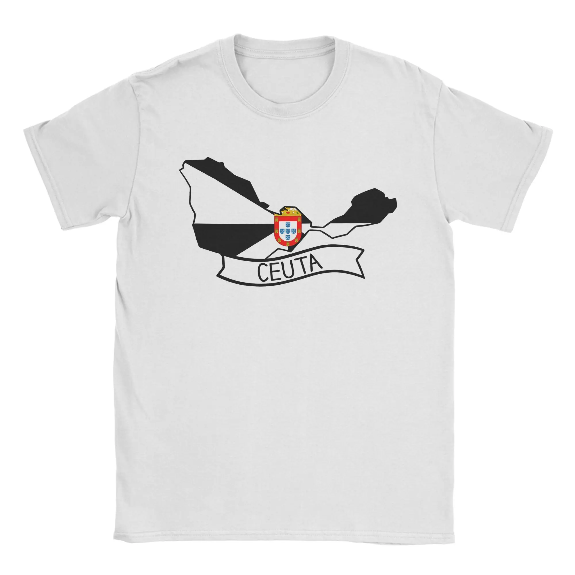 Men's T Shirt Ceuta Flag Map T Shirts Leisure  Summer Tee Shirt Classic Casual 100% Cotton Tops Plus Size